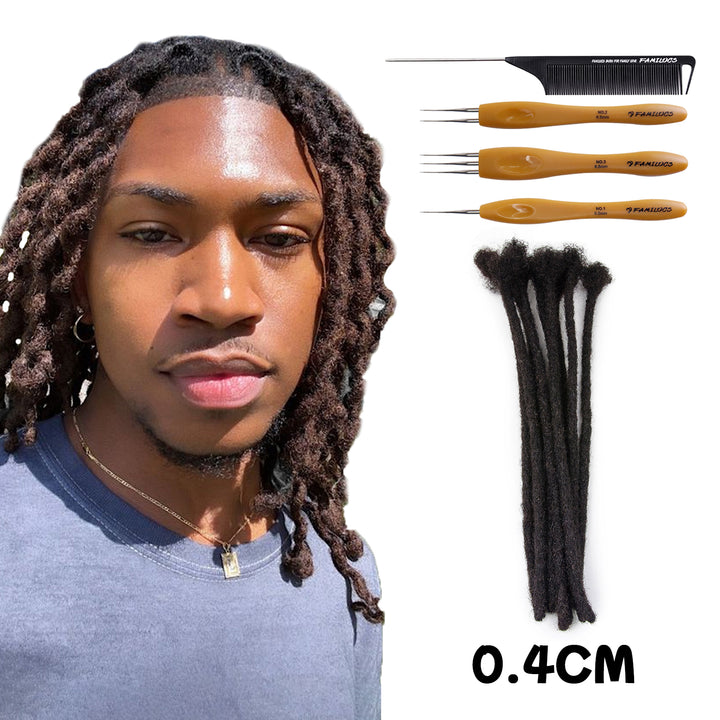 4 Inch Dreadlocks 0.4cm Strandard Dreadlocks Extensions 100% Human Hair for Man/Women wi ...