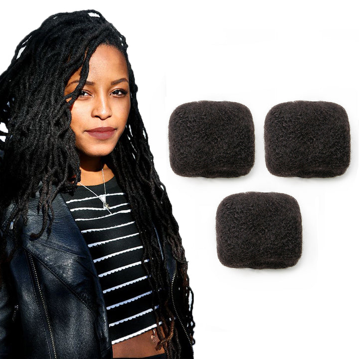 FAMILOCS Natural Black Afro Kinky Bulk Human Hair for Braiding and Loc Extensions Soft Natural Texture-18