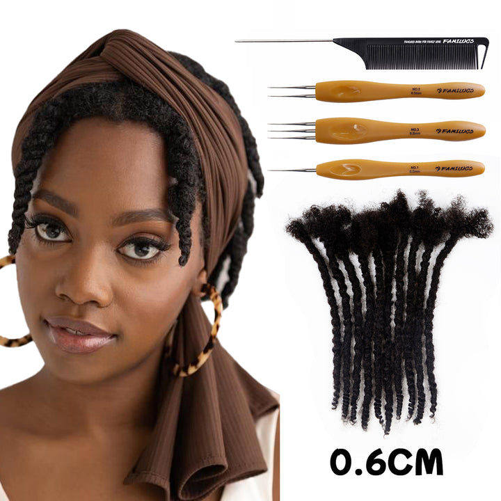 0.4cm Textured Loc Extensions 100％ Human Hair Natural Look for Men and Women