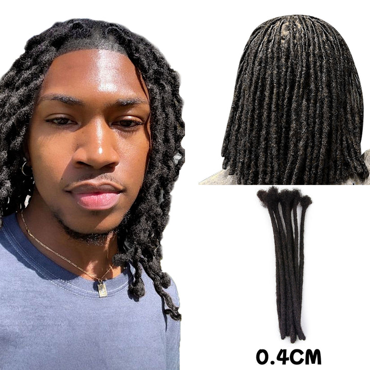 Extensiones Loc de 0,6 cm de ancho pequeño cabello humano para hombre/mujer