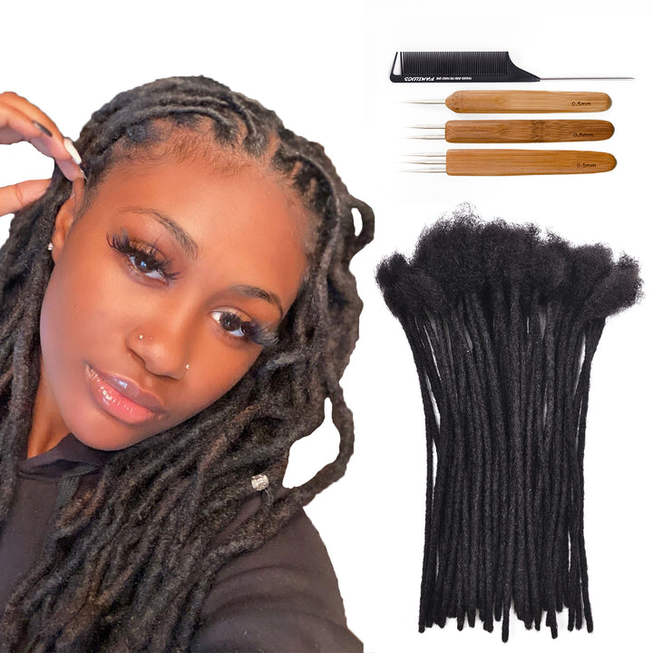 0.7cm Small Width Loc Extensions Human Hair for Man/Women