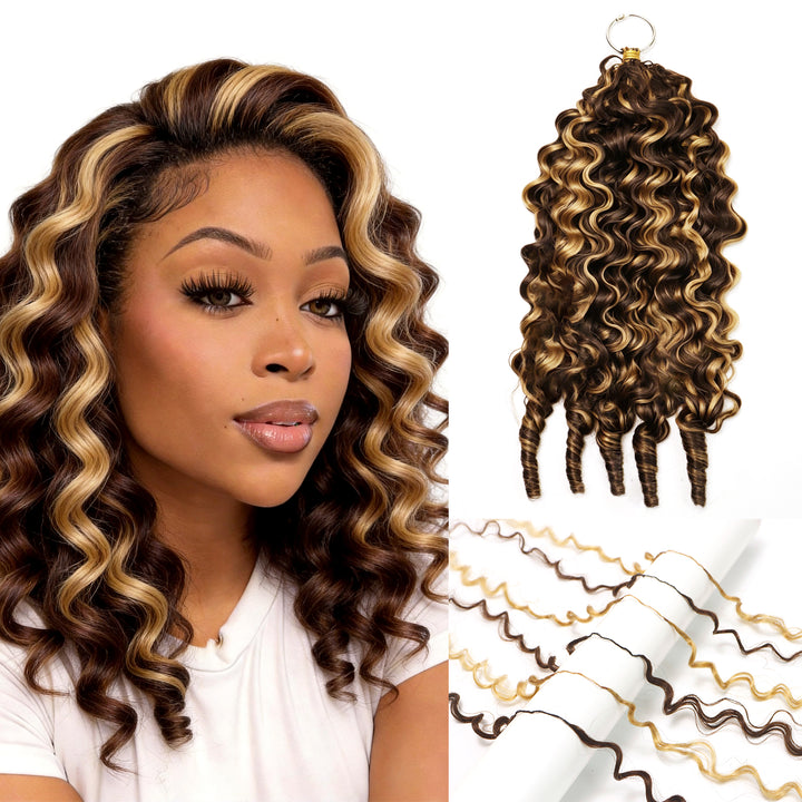 FAMILOCS Burmese Curly Crochet Hair 100% Human Hair Natural Black Lightweight Extensions-10