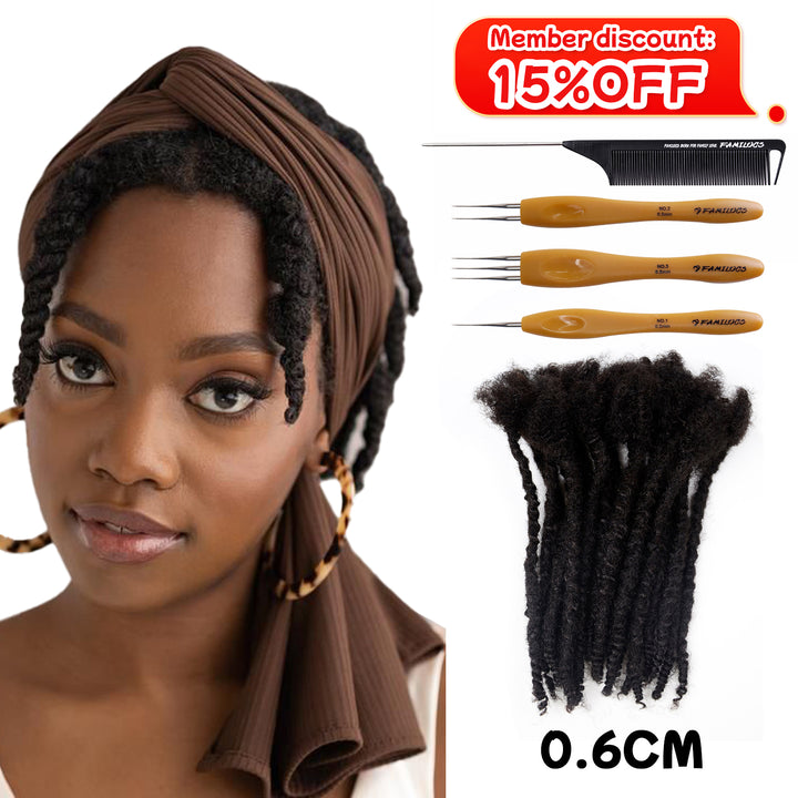 0.6cm Texture Dreadlocks Extensions 100% Human Hair  for Man/Women with Needle and Comb