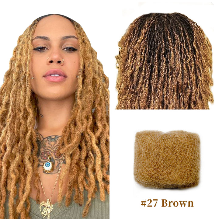 30g Tight Afro Kinkys Bulk Human Hair for DreadLocks Extensions, Loc Repair,Twist and Braiding (#27 Brown Color, 1 Bundles)