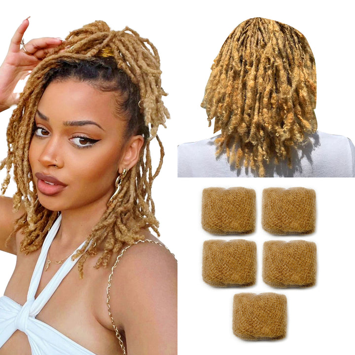 150g Tight Afro Kinkys Bulk Human Hair for DreadLocks Extensions, Loc Repair,Twist and Braiding (Brown Color, 5 Bundles)