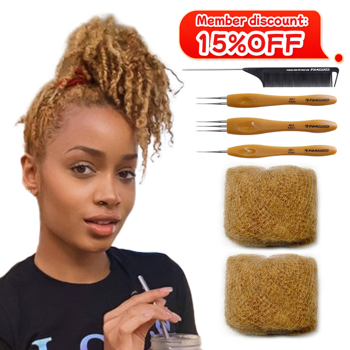 60g Tight Afro Kinkys Bulk Human Hair for DreadLocks Extensions, Loc Repair,Twist and Braiding (Brown Color, 2 Bundles)