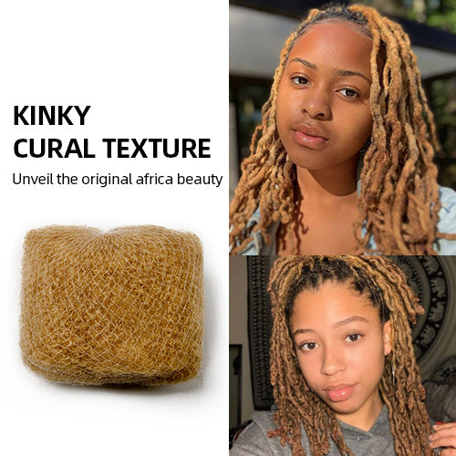 90g Tight Afro Kinkys Bulk Human Hair for DreadLocks Extensions, Loc Repair,Twist and Braiding (Brown Color, 3 Bundles)