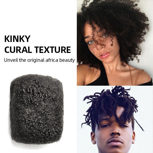 Afro Kinkys Bulk Human Hair 50g/Pack for Dreadlock Extensions,Repair Locs, Twists and Braids Afro Kinky Curly bulk 100% Human Hair Natural Black Color