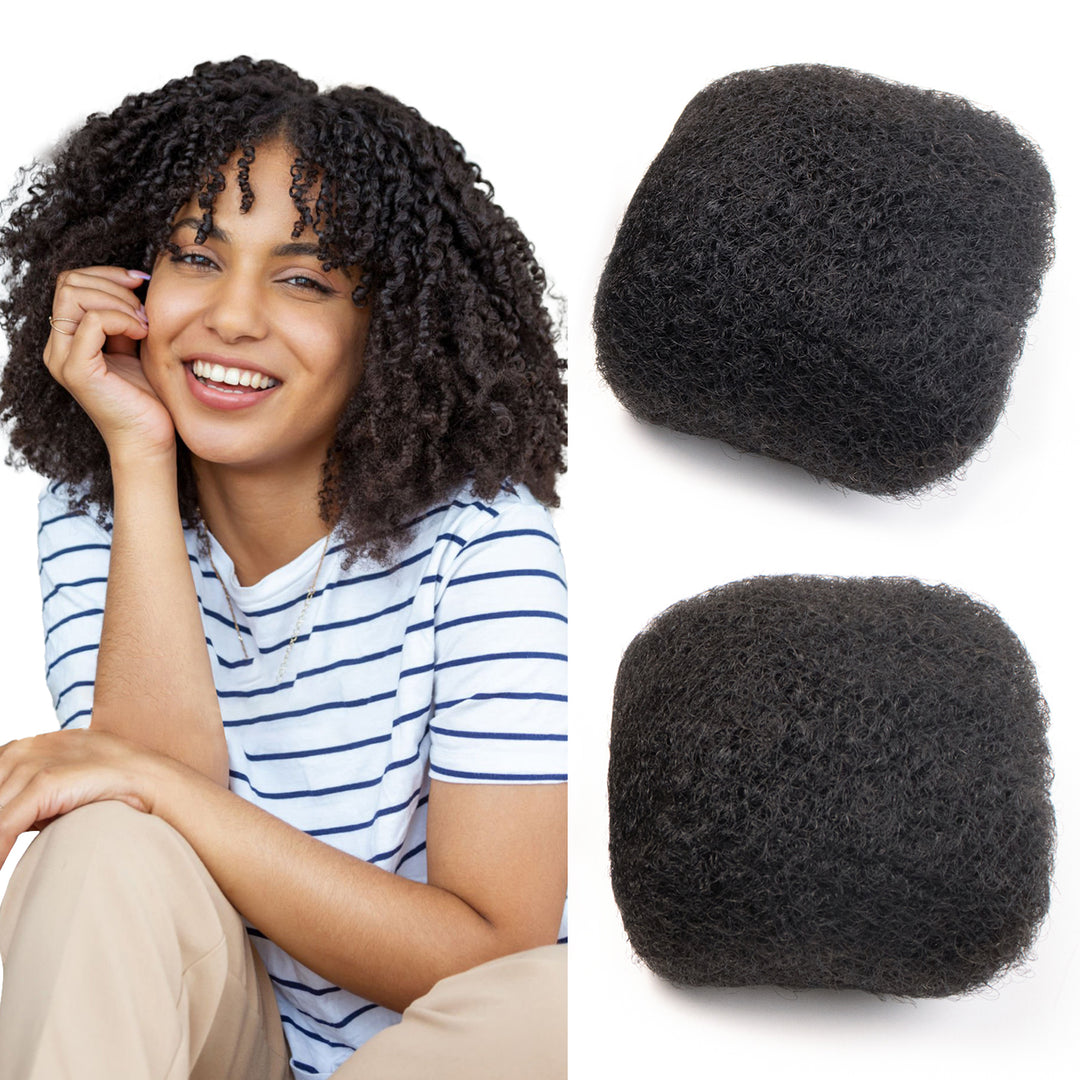 FAMILOCS Natural Black Afro Kinky Bulk Human Hair for Braiding and Loc Extensions Soft Natural Texture-1