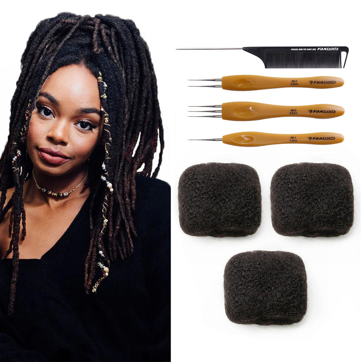 Afro Kinkys Bulk Human Hair 50g/Pack for Dreadlock Extensions,Repair Locs, Twists and Braids Afro Kinky Curly bulk 100% Human Hair Natural Black Color