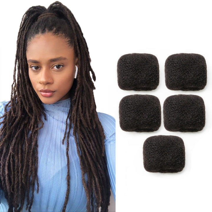 FAMILOCS Natural Black Afro Kinky Bulk Human Hair for Braiding and Loc Extensions Soft Natural Texture-19