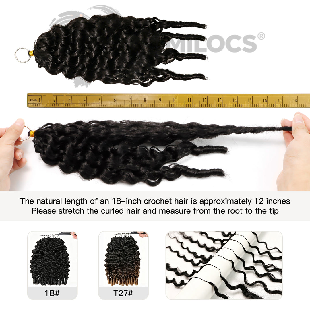 FAMILOCS Burmese Curly Crochet Hair 100% Human Hair Natural Black Lightweight Extensions-3