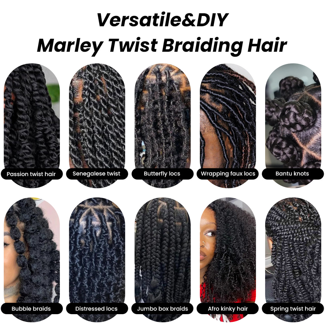 16-20 Inch Marley Twist Braiding Human Hair