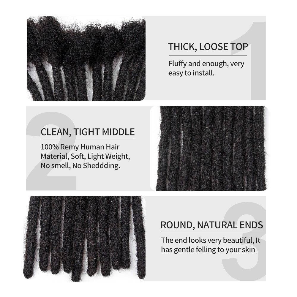 Handmade 100% Human Hair Natural Black Mirco Loc Extensions